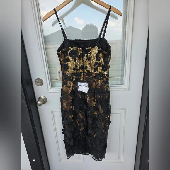 $268 Eliza J Women's Floral-Appliqué Sequinned Dress Sz 2 NWT Cocktail Glam - Picture 15 of 16